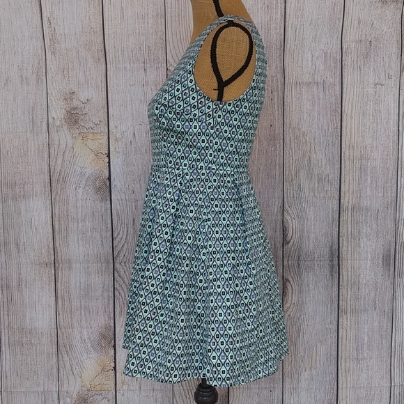 Forever21 Crew Neck Fit & Flare Blue Sundress Sz S - Picture 3 of 7